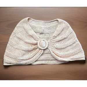 Studio 36 Light Pink Knit Shrug With Buckle Detail